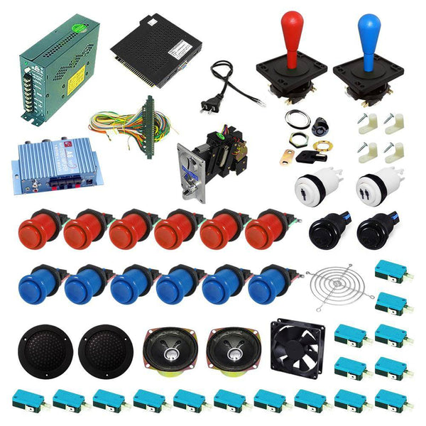 Ultimate 138 in 1 Happ Kit - Red/Blue - DIY Arcade USA