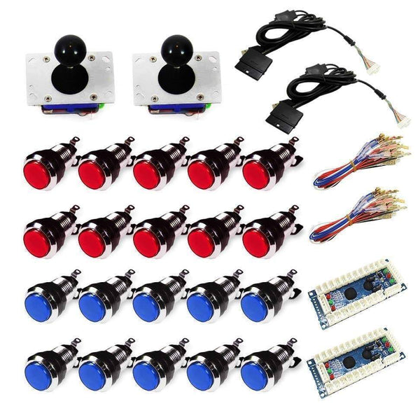 Chrome Illuminated USB Arcade Kit (for PC/PS3/MAME/Raspberry Pi) - DIY Arcade USA