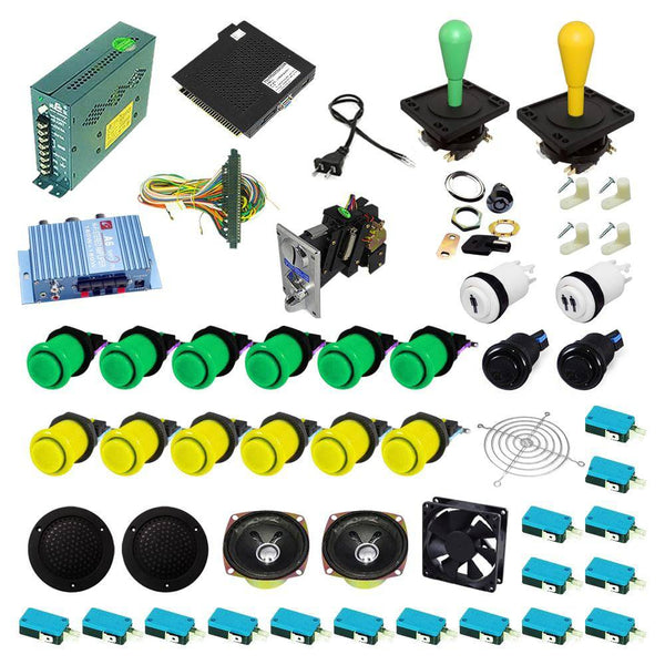 Ultimate 138 in 1 Happ Kit - Green/Yellow - DIY Arcade USA