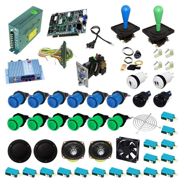 Ultimate 19 in 1 Happ Kit - Blue/Green - DIY Arcade USA