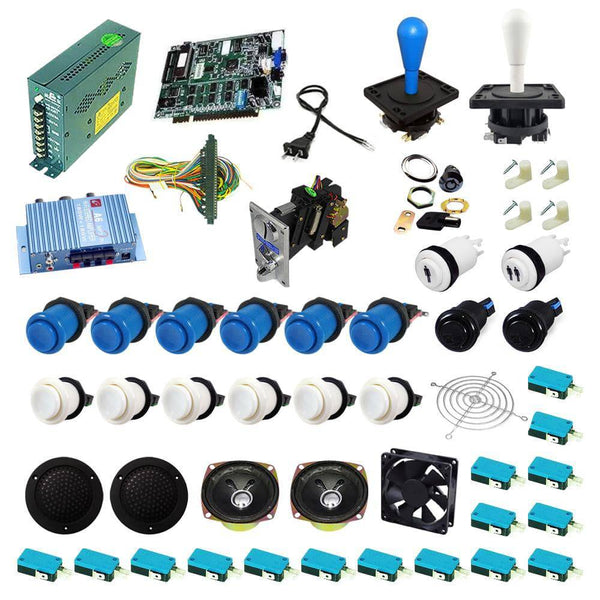 Ultimate 19 in 1 Happ Kit - Blue/White - DIY Arcade USA