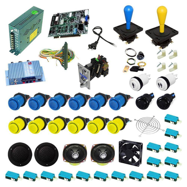 Ultimate 19 in 1 Happ Kit - Blue/Yellow - DIY Arcade USA