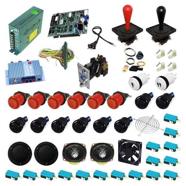 Ultimate 19 in 1 Happ Kit - Red/Black - DIY Arcade USA