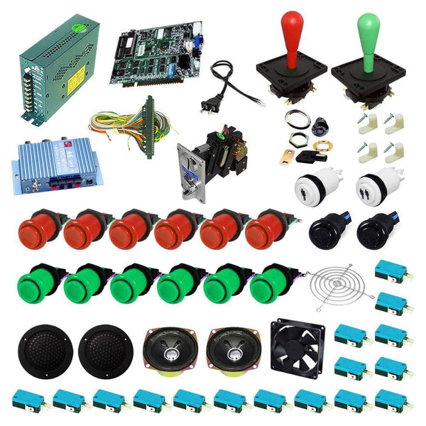 Ultimate 19 in 1 Happ Kit - Red/Green - DIY Arcade USA
