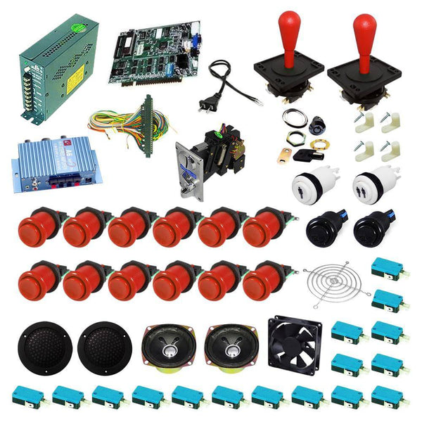 Ultimate 19 in 1 Happ Kit - Red/Red - DIY Arcade USA