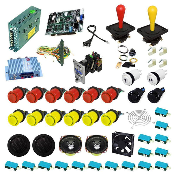 Ultimate 19 in 1 Happ Kit - Red/Yellow - DIY Arcade USA