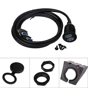 Dual USB 3.0 Male to Female AUX Extension Flush Mount Cable - DIY Arcade USA