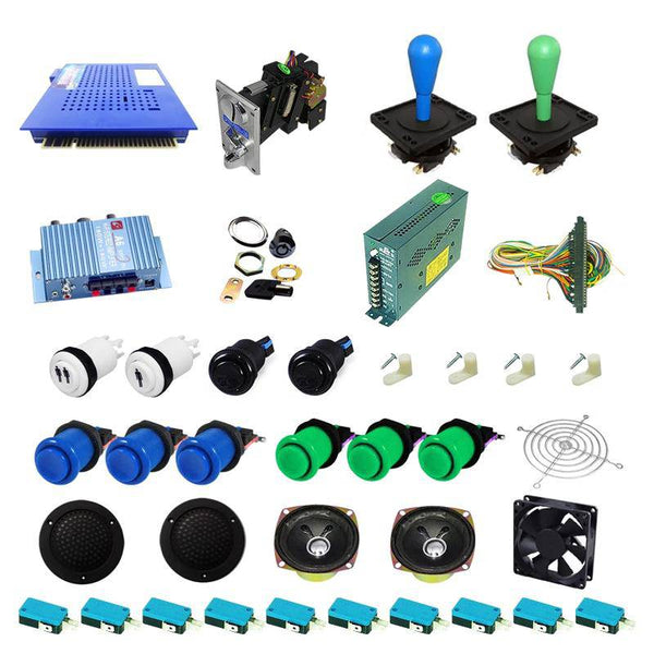 Ultimate 412 in 1 Happ Kit - Blue/Green - DIY Arcade USA