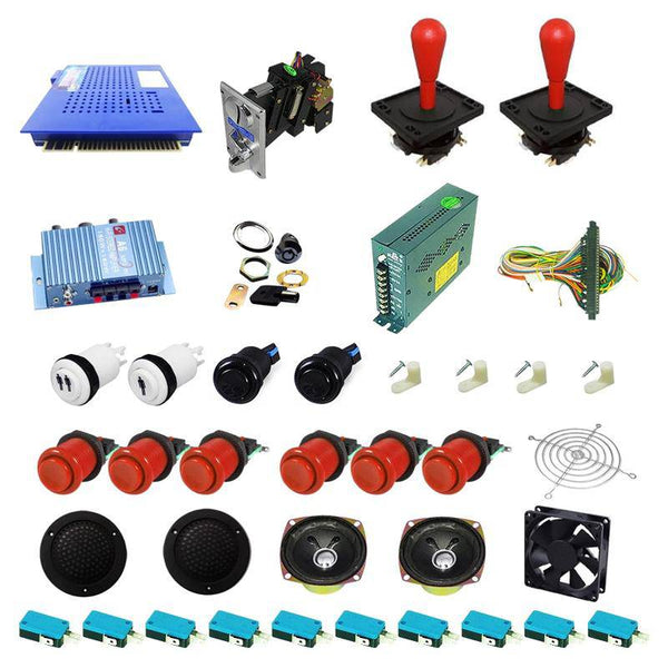 Ultimate 412 in 1 Happ Kit - Red/Red - DIY Arcade USA