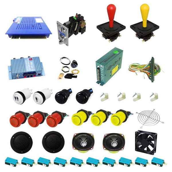 Ultimate 412 in 1 Happ Kit - Red/Yellow - DIY Arcade USA