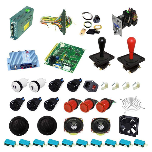 Ultimate 60 in 1 Happ Kit - Black/Red - DIY Arcade USA