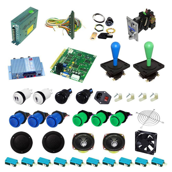 Ultimate 60 in 1 Happ Kit - Blue/Green - DIY Arcade USA