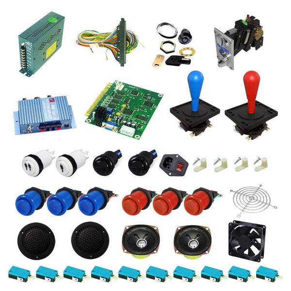 Ultimate 60 in 1 Happ Kit - Blue/Red - DIY Arcade USA