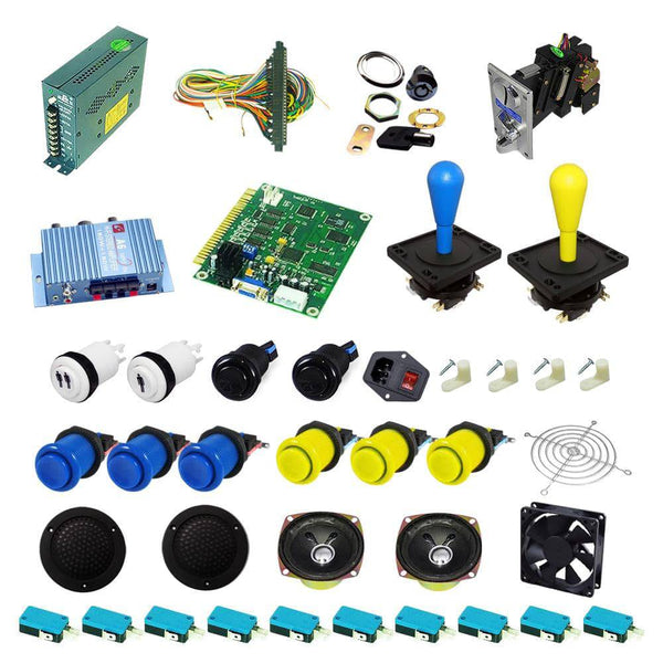 Ultimate 60 in 1 Happ Kit - Blue/Yellow - DIY Arcade USA