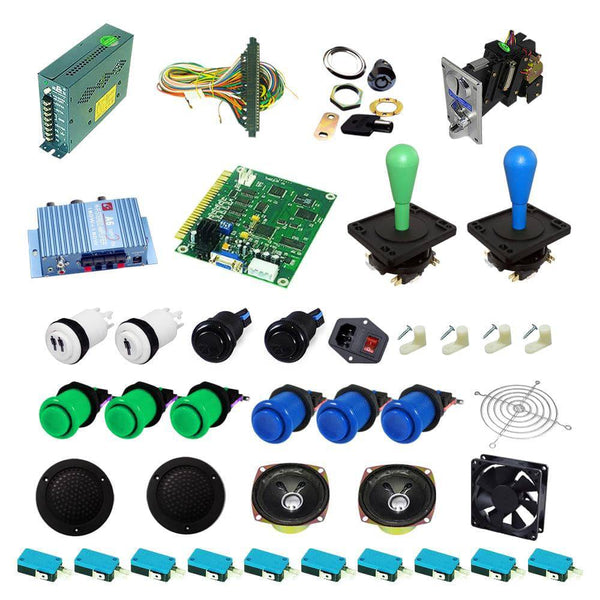 Ultimate 60 in 1 Happ Kit - Green/Blue - DIY Arcade USA