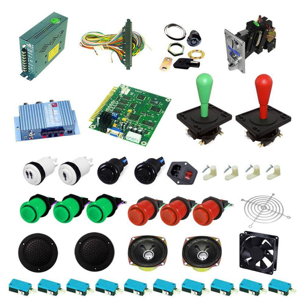 Ultimate 60 in 1 Happ Kit - Green/Red - DIY Arcade USA