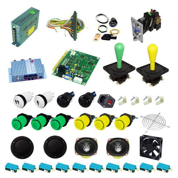 Ultimate 60 in 1 Happ Kit - Green/Yellow - DIY Arcade USA