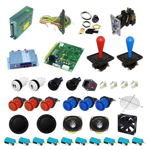 Ultimate 60 in 1 Happ Kit - Red/Blue - DIY Arcade USA