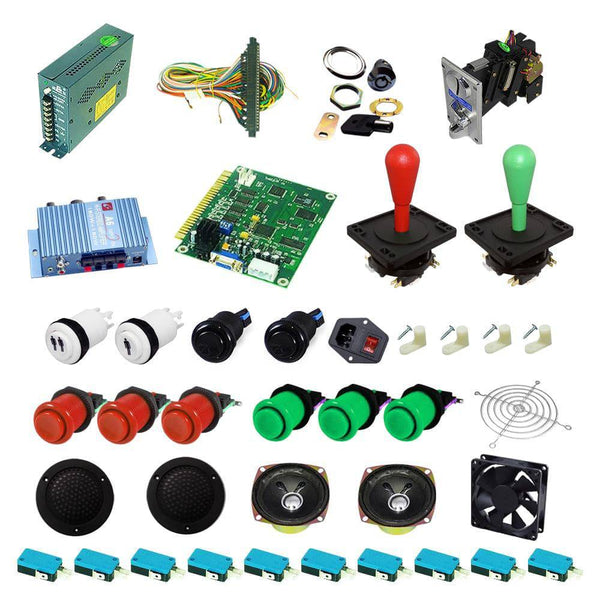 Ultimate 60 in 1 Happ Kit - Red/Green - DIY Arcade USA