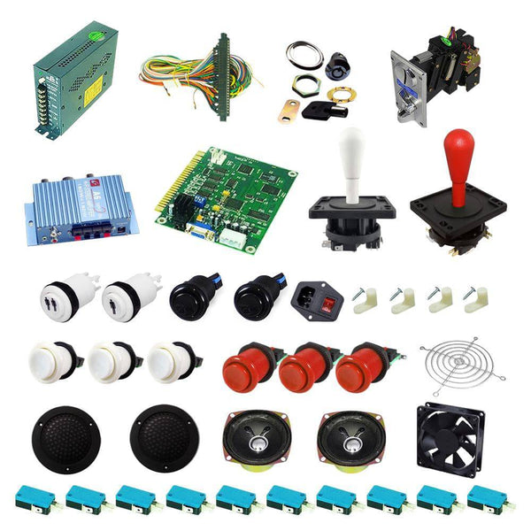 Ultimate 60 in 1 Happ Kit - White/Red - DIY Arcade USA