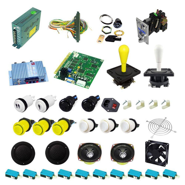 Ultimate 60 in 1 Happ Kit - Yellow/White - DIY Arcade USA
