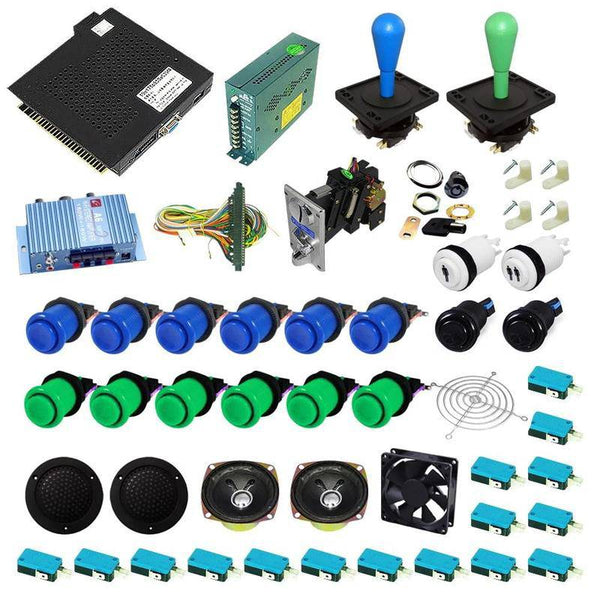 Ultimate 750 in 1 Happ Kit - Blue/Green - DIY Arcade USA