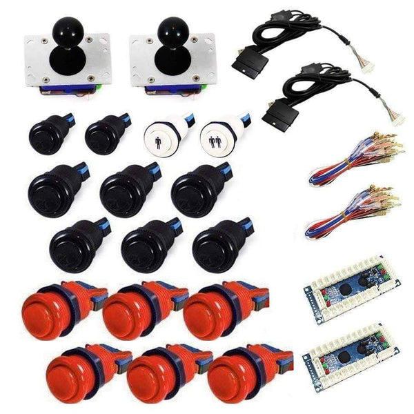 Standard USB Arcade Kit - Red/Black - DIY Arcade USA