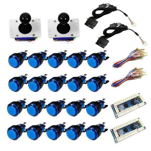 Illuminated USB Arcade Kit (for PC/PS3/MAME) - Blue/Blue - DIY Arcade USA