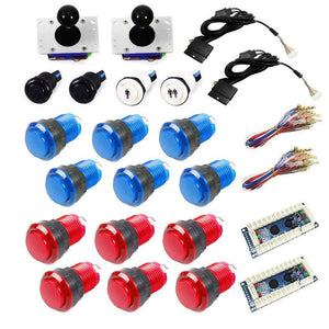 Illuminated USB Arcade Kit (for PC/PS3/MAME) - Red/Blue - DIY Arcade USA