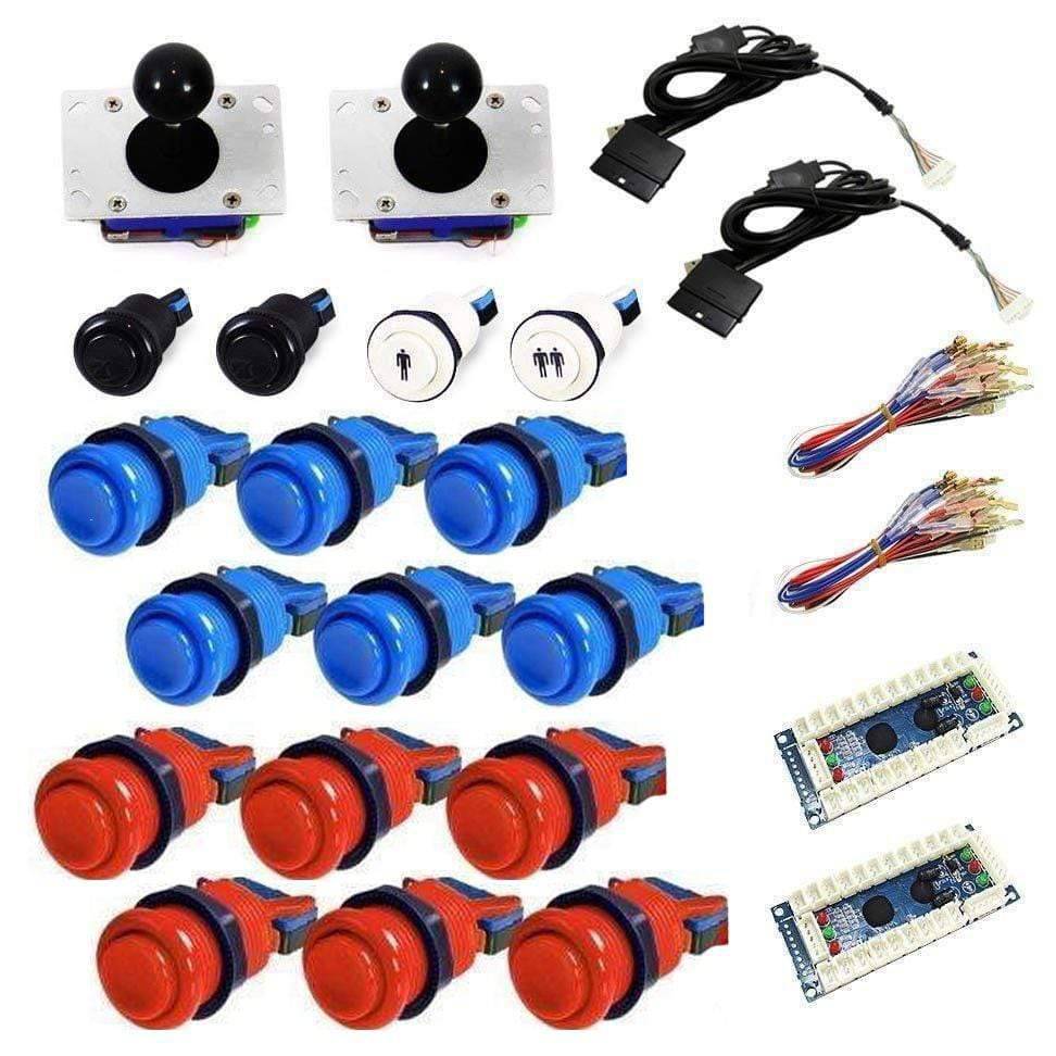 Standard USB Arcade Kit - Red/Blue - DIY Arcade USA