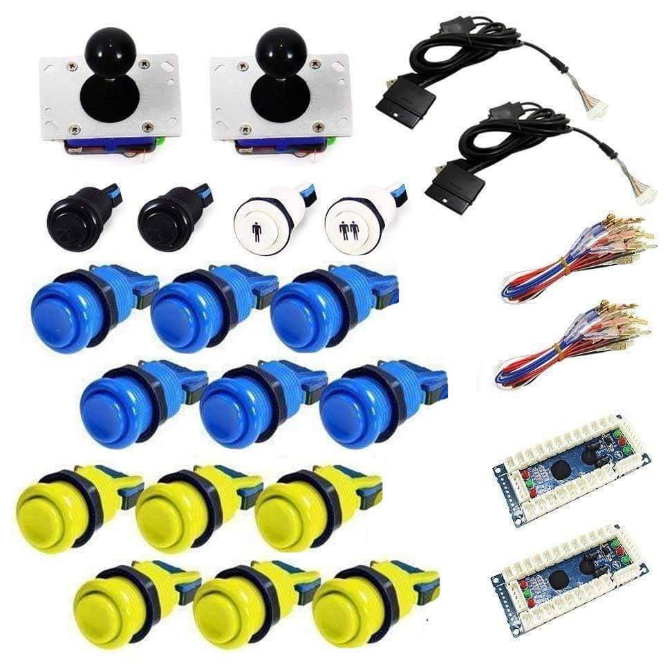 Standard USB Arcade Kit - Blue/Yellow - DIY Arcade USA