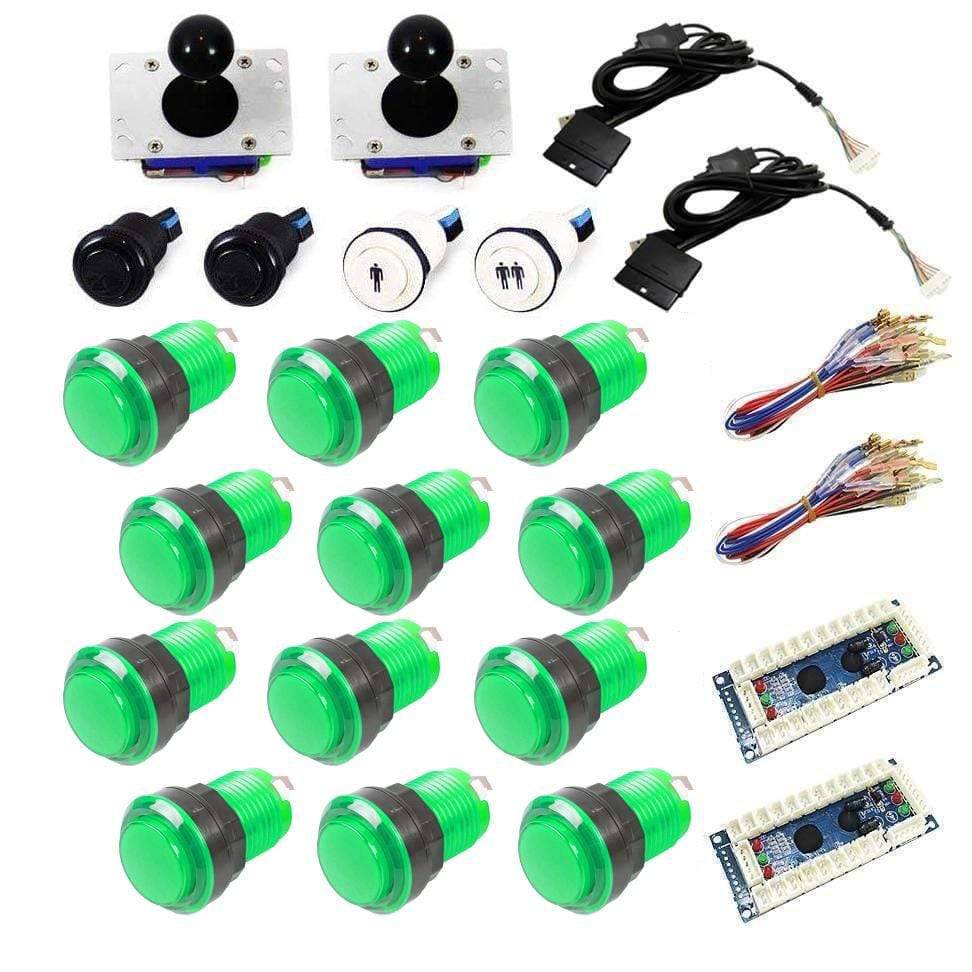 Illuminated USB Arcade Kit (for PC/PS3/MAME) -Green/Green - DIY Arcade USA