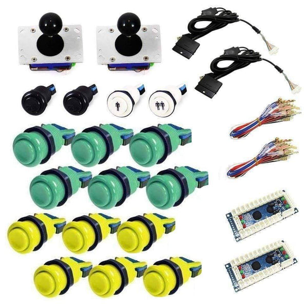 Standard USB Arcade Kit - Green/Yellow - DIY Arcade USA
