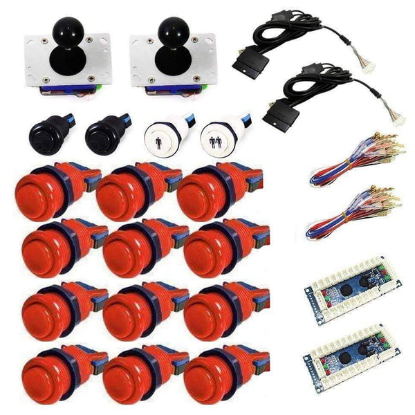 Standard USB Arcade Kit - Red/Red - DIY Arcade USA