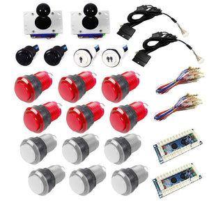 Illuminated USB Arcade Kit (for PC/PS3/MAME) - White/Red - DIY Arcade USA
