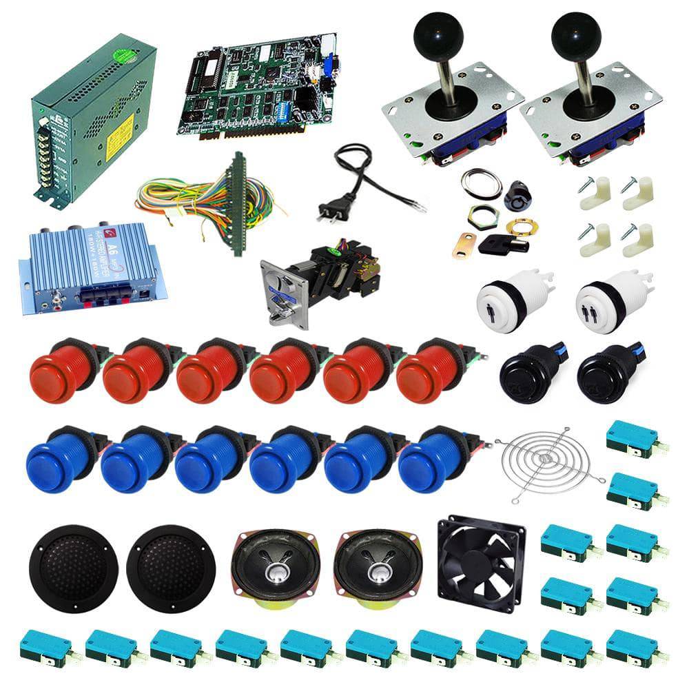 Ultimate 19 in 1 Kit - Red/Blue - DIY Arcade USA