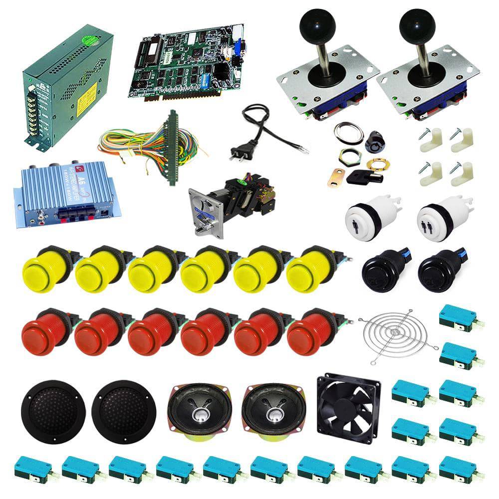 Ultimate 19 in 1 Kit - Yellow/Red - DIY Arcade USA