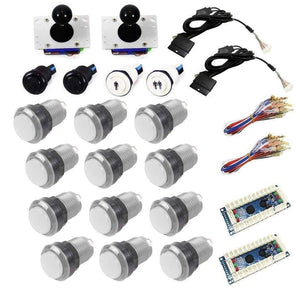 Illuminated USB Arcade Kit (for PC/PS3/MAME) - White/White - DIY Arcade USA