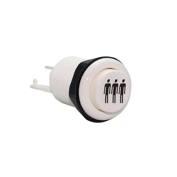 3P White Happ-Style Player Arcade Button - DIY Arcade USA