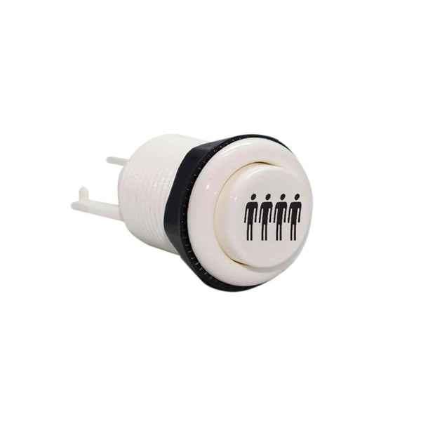 4P White Happ-Style Player Arcade Button - DIY Arcade USA